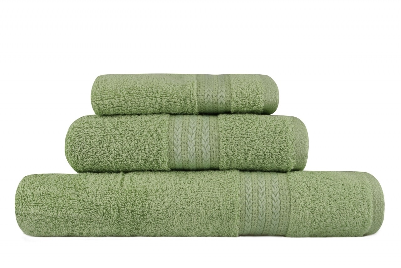 Set 3 prosoape de baie Simplicity, Hobby, 30 x 50 cm/50 x 90 cm/70 x 100 cm, 100% bumbac, verde - imagine 5